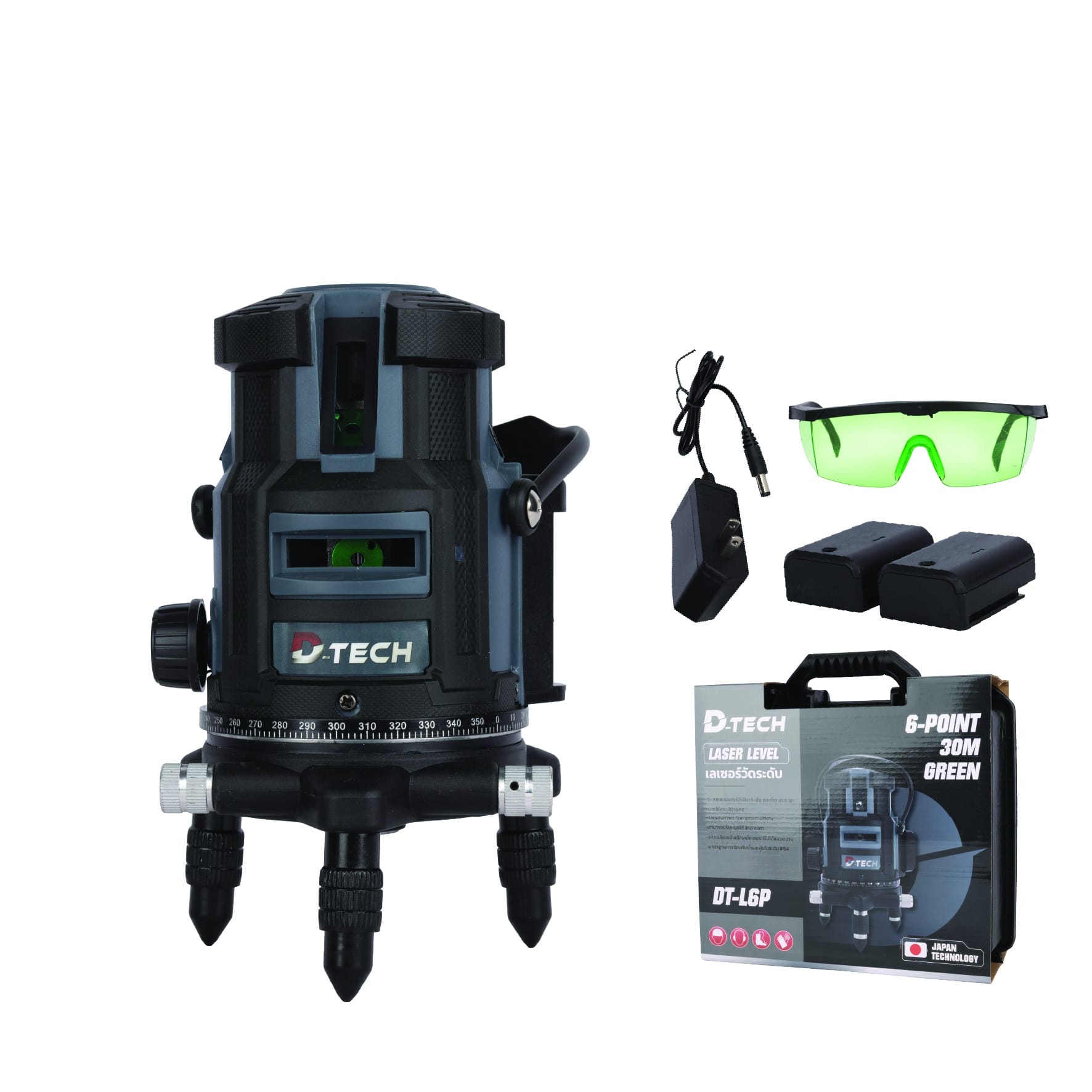 เลเซอร์วัดระดับ D-TECH เครื่องวัดระดับเซอร์ 5 เส้น เครื่องวัดระดับเลเซอร์แสงสีเขียว_4